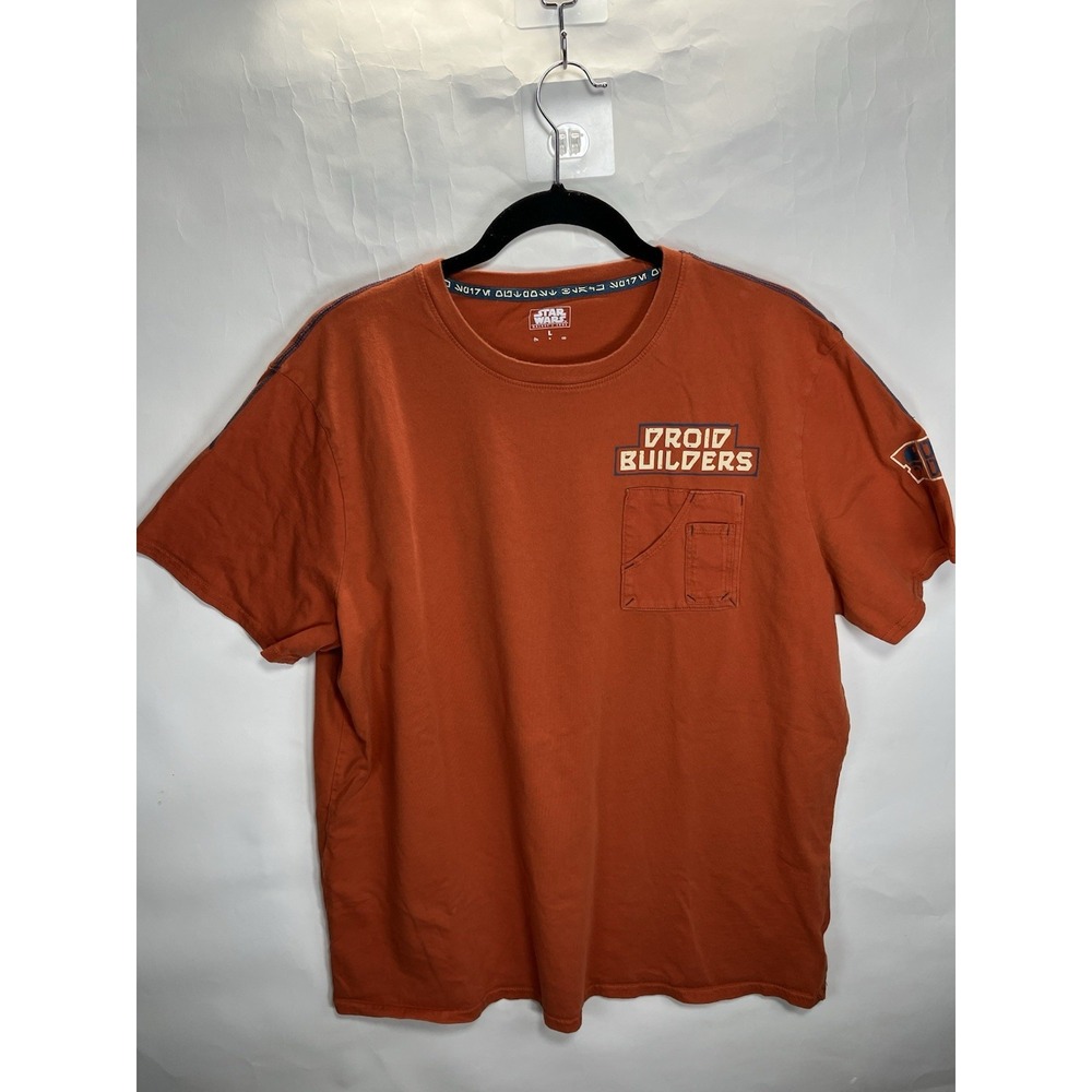 Disney Parks Star Wars Orange Droid Depot Builders T-shirt Sz L Galaxy's Edge‎